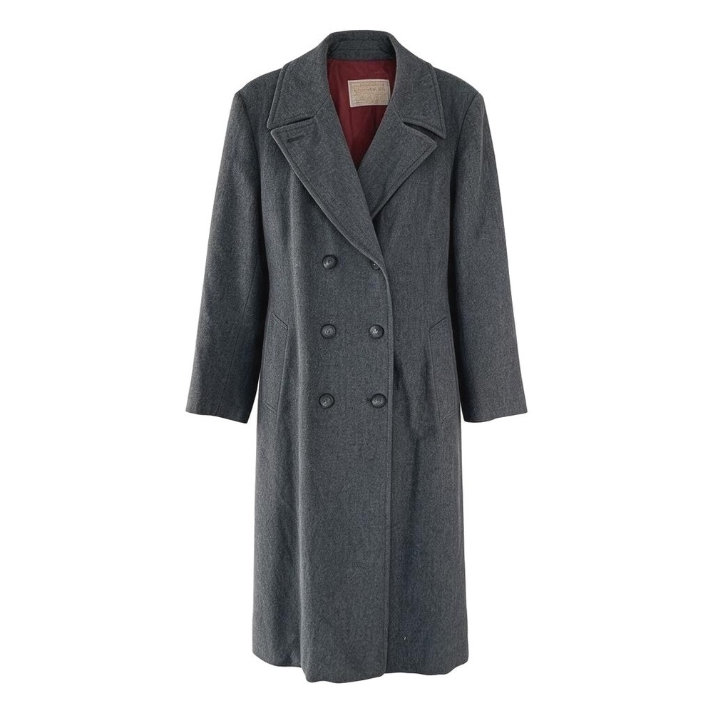 Vintage Pendleton Mens Grey Virgin Wool Double Breasted Overcoat Made in USA
